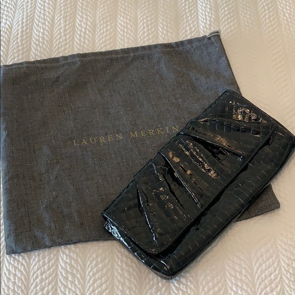 Lauren Merkin black patent clutch - Picture 2 of 7